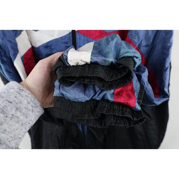 Vtg 90s Pierre Cardin Mens Large Spell Out Color Block Lined Windbreaker Jacket - Picture 7 of 13